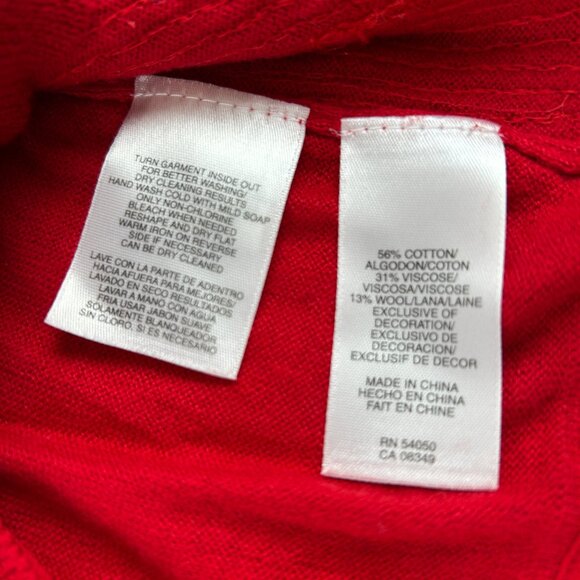 Jones New York cardigan sweater size M sequined button v neck Red Color NWT - Picture 4 of 6